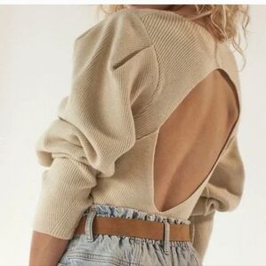 Free People Saffron Style Sweater: Boho Coquette Cottagecore Knit Pullover XS